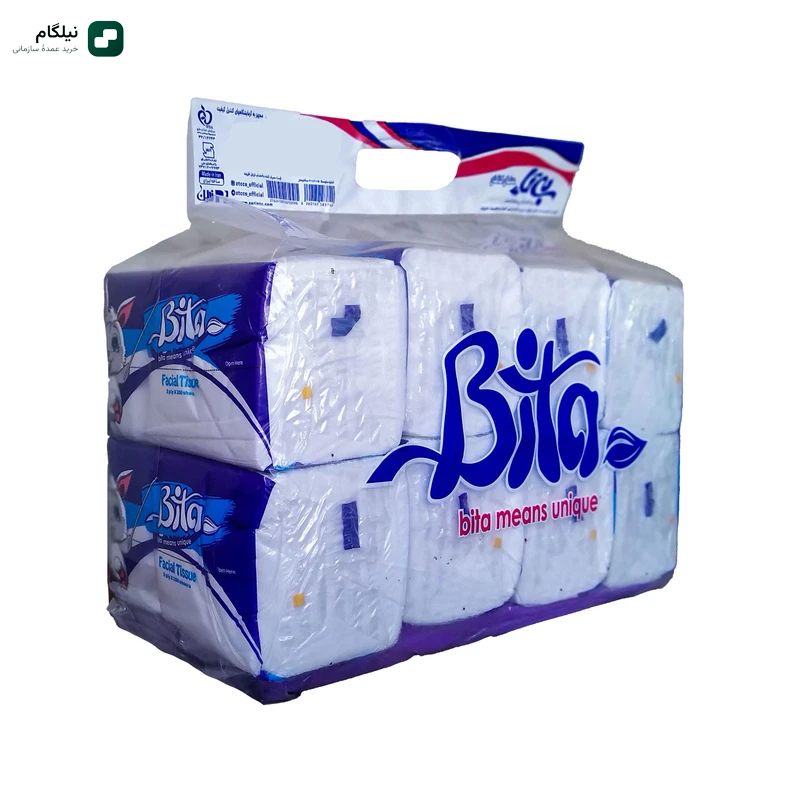 دستمال کاغذی 250 برگ بی تا مدل اکونومی بسته 8 عددی